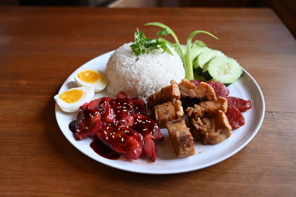 Tender beef Lok Lak served at Franken Brew, perfect for a hearty breakfast or lunch.