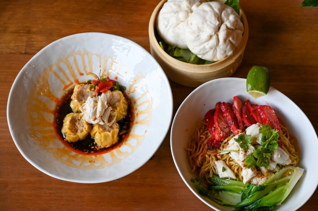 Delicious Chicken and Prawns Poached Peking Dumplings with rich Asian spices.